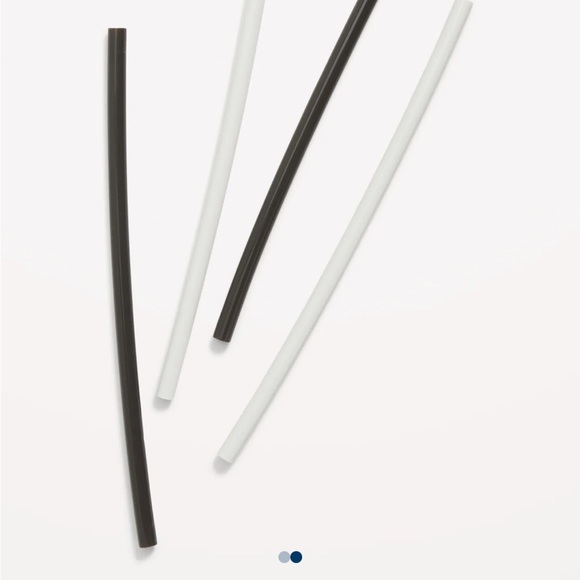 NWT OLD NAVY Hip® Reusable Silicone Drinking Straws 4-Pack Color: Black Jack - Picture 3 of 3